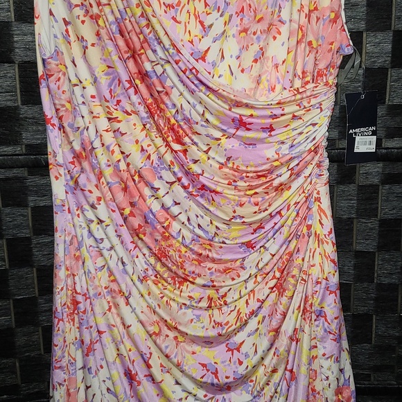 American Living Abstract Pastel Floral Print Sleeveless Sheath Dress size 16 - Picture 2 of 7